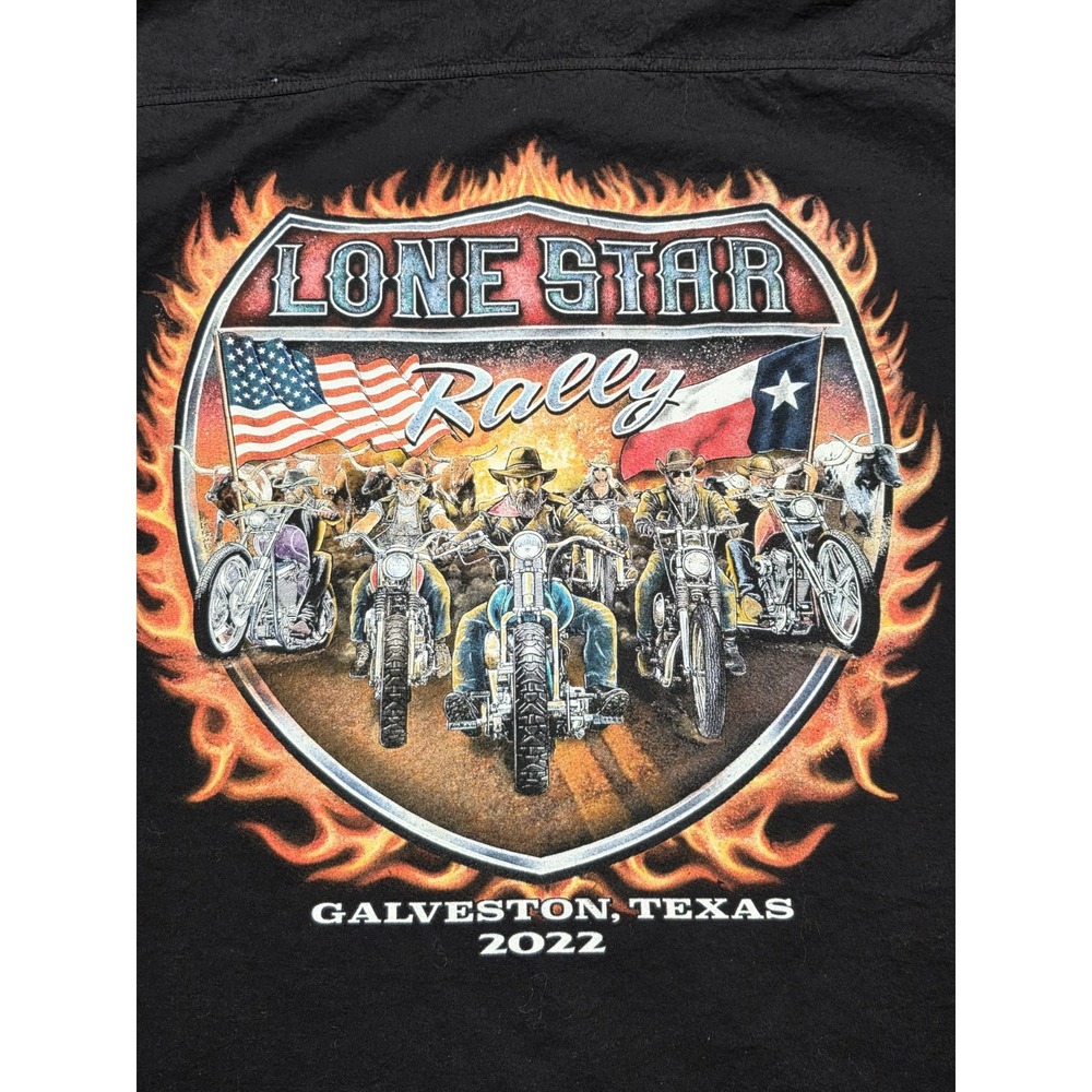 LoneStar Motorcycle Rally 2022 Galveston‎ Texas Vest Shirt Men 3X Black Denim